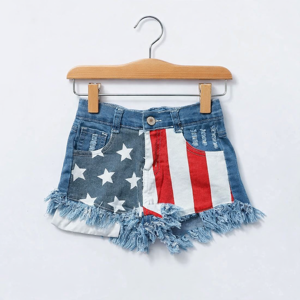 Girl’s Patriotic Denim Shorts