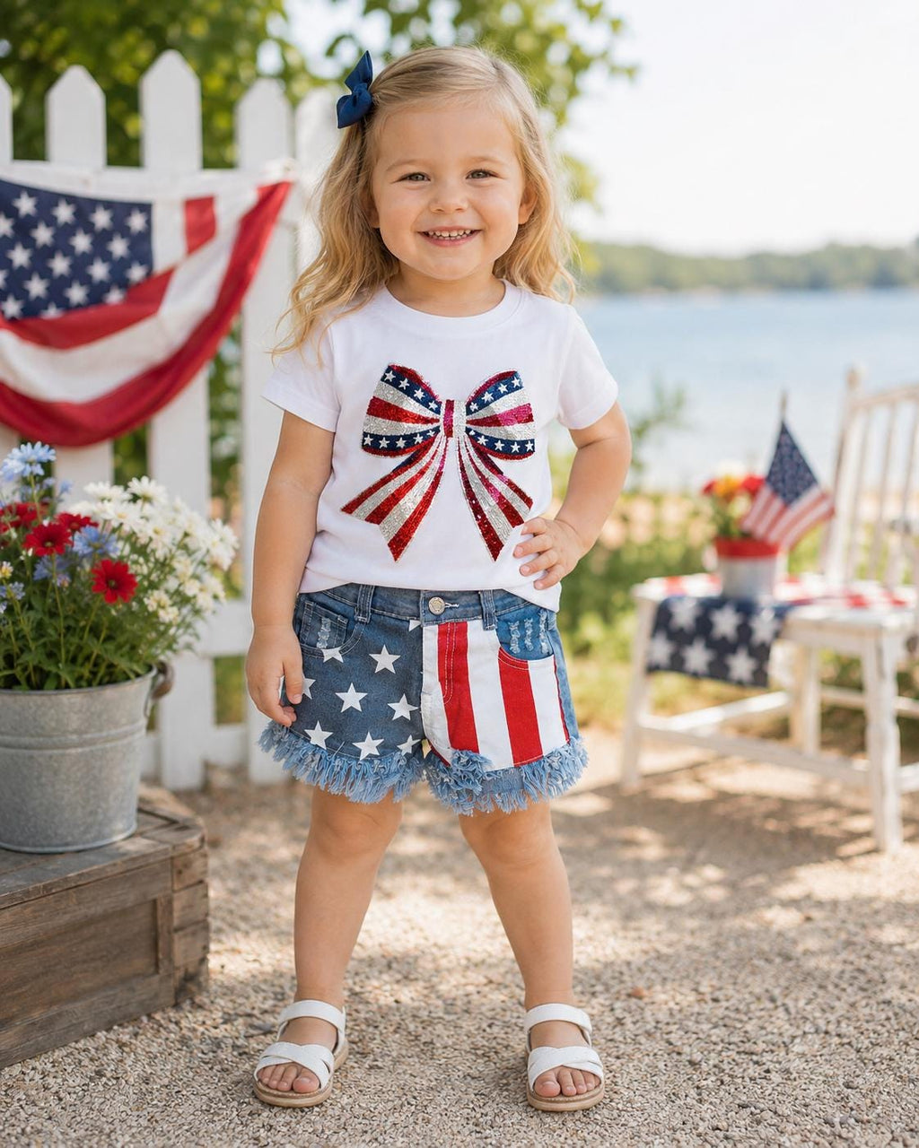 Girl’s Patriotic Denim Shorts