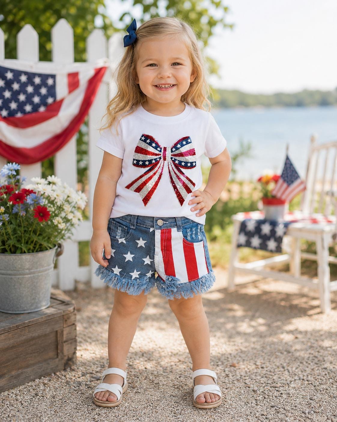 Girl’s Patriotic Denim Shorts