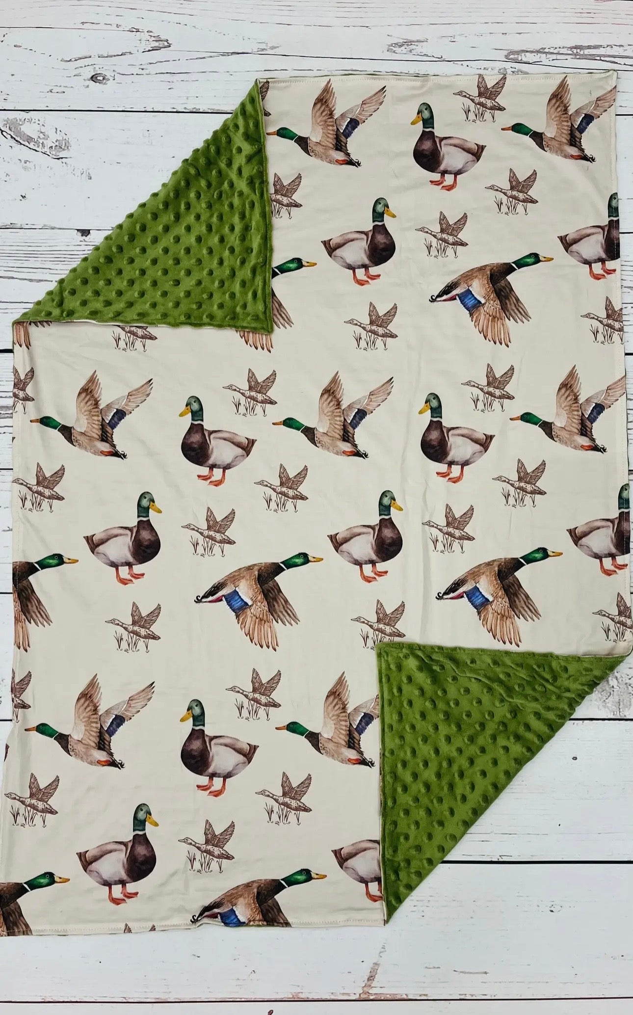 Mallard In Flight Minky Blanket
