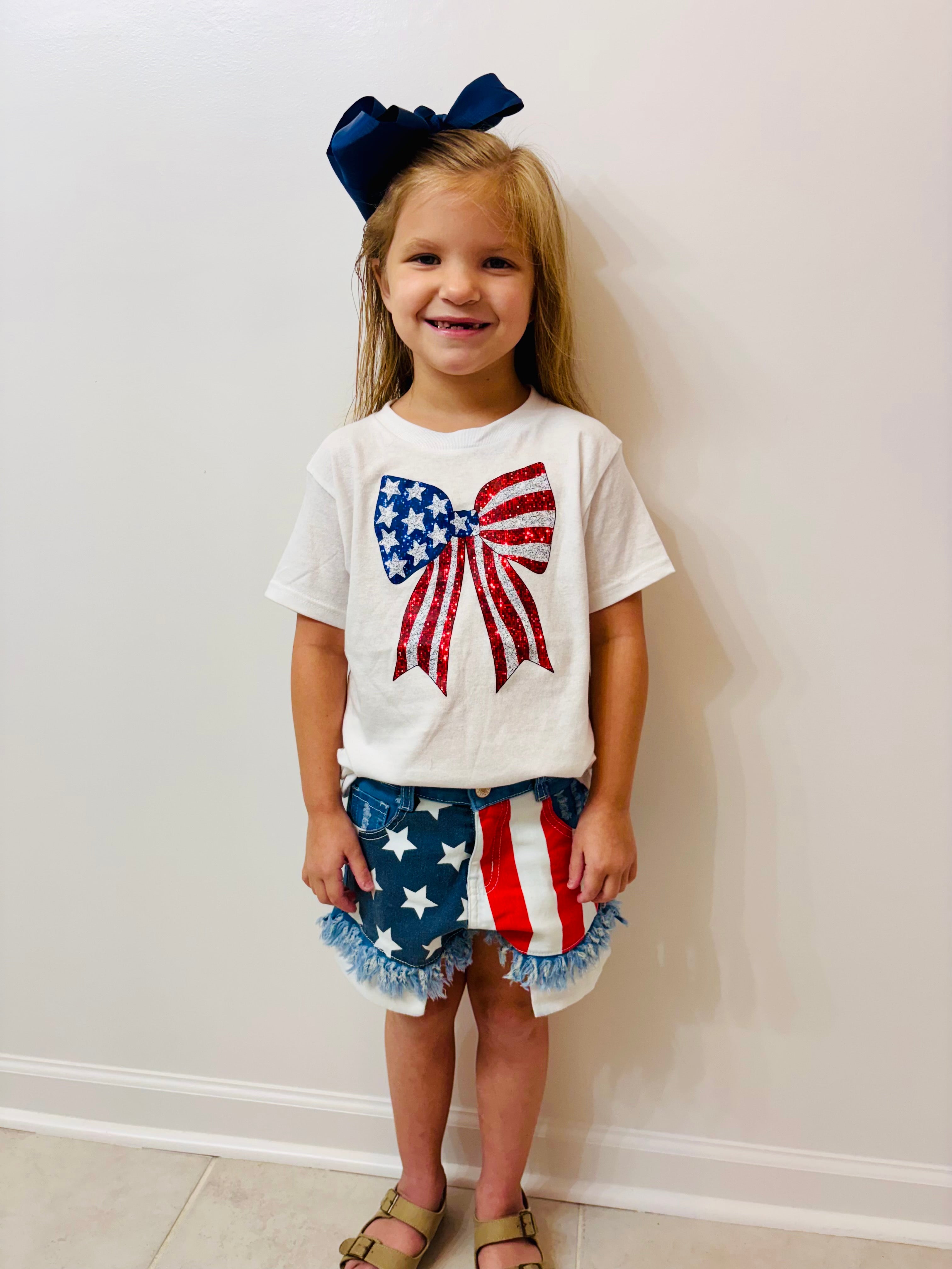 Girl’s Patriotic Denim Shorts