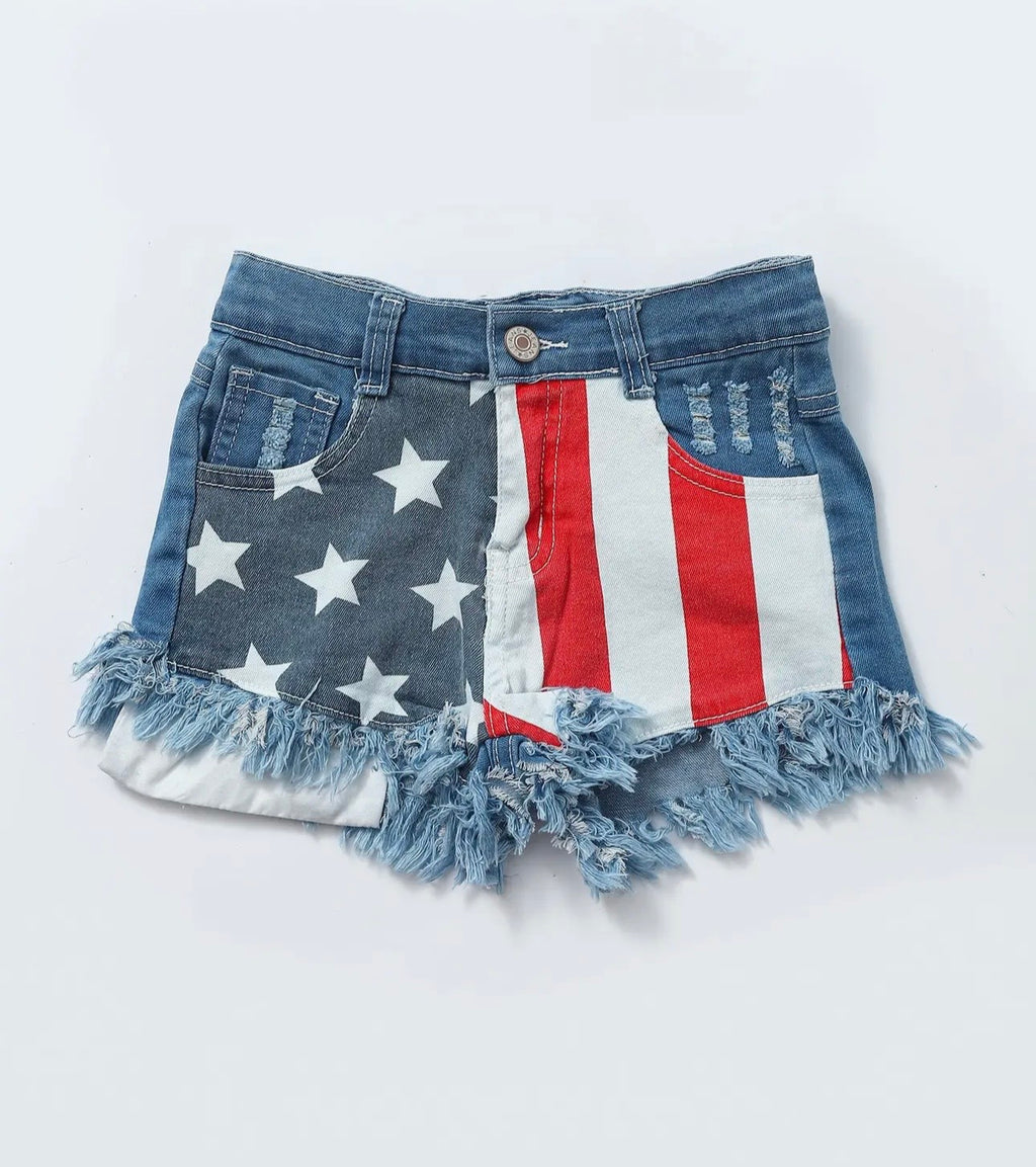 Girl’s Patriotic Denim Shorts