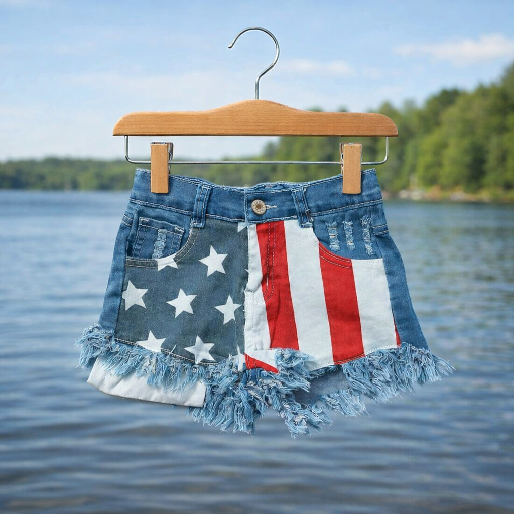 Girl’s Patriotic Denim Shorts
